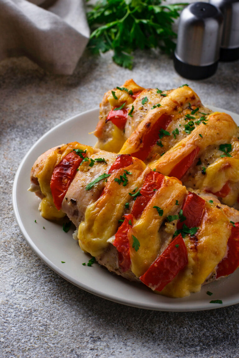 Hähnchenfilet mit Tomate und Käse aus der AirFryer
