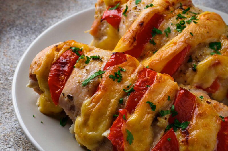 Hähnchenfilet mit Tomate und Käse aus der AirFryer